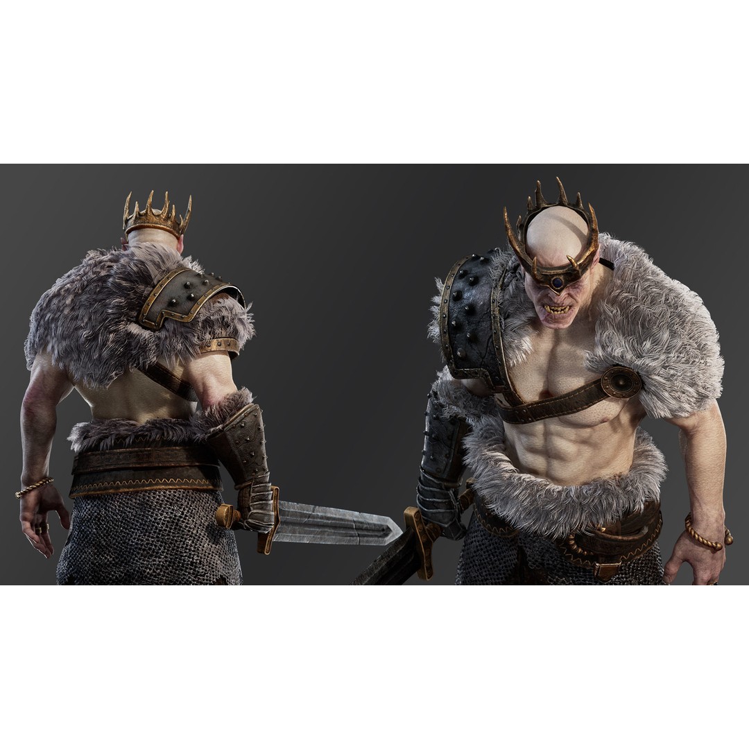 Orc Marauder 3D Model – Low Poly Game Ready Character, FBX - View 4