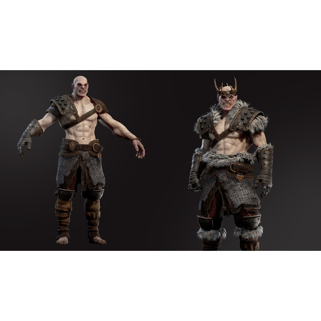 Orc Marauder 3D Model – Low Poly Game Ready Character, FBX - View 7