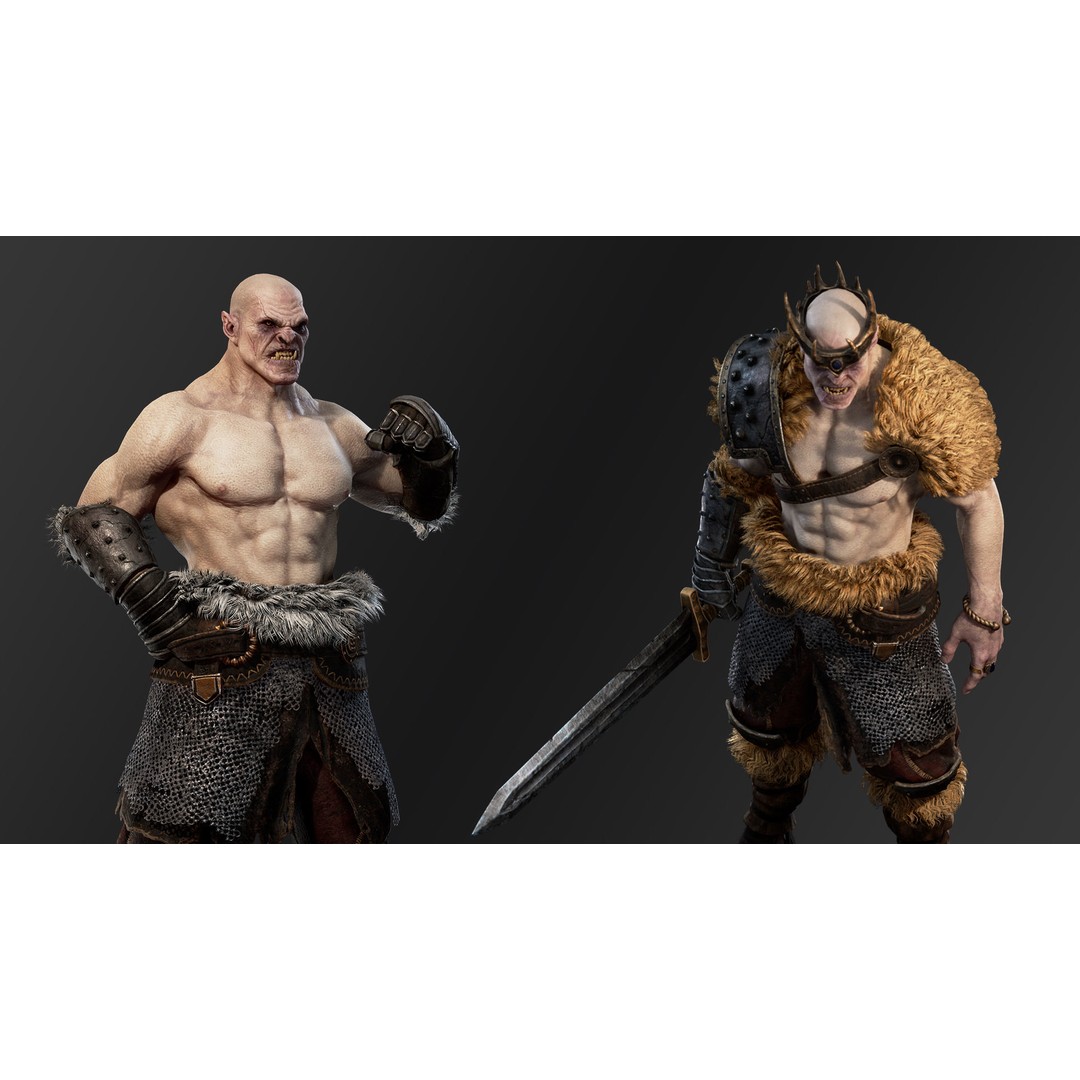 Orc Marauder 3D Model – Low Poly Game Ready Character, FBX - View 9