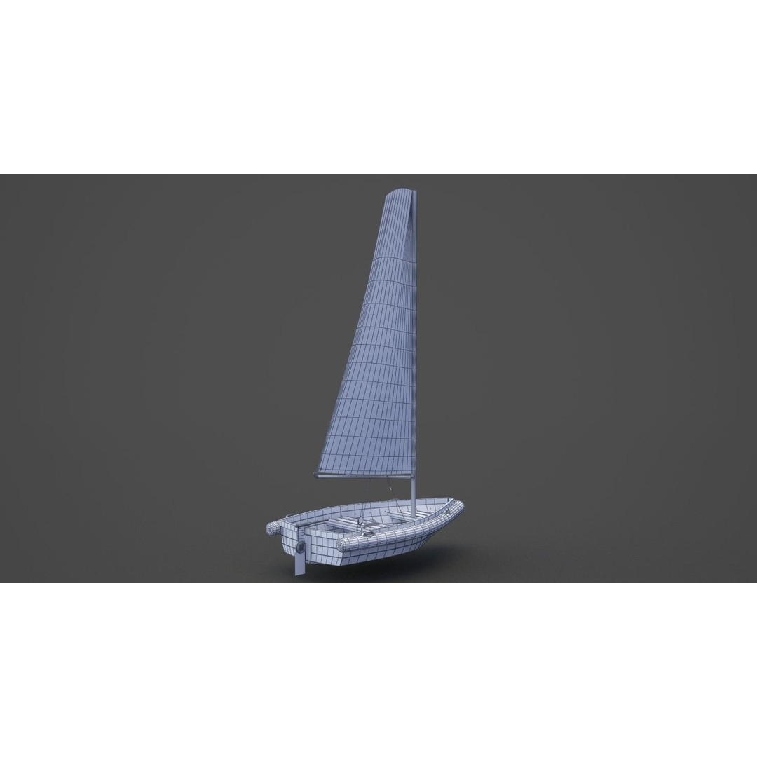 Sail Boat 3D Model – High Poly Watercraft for Animation, FBX, OBJ