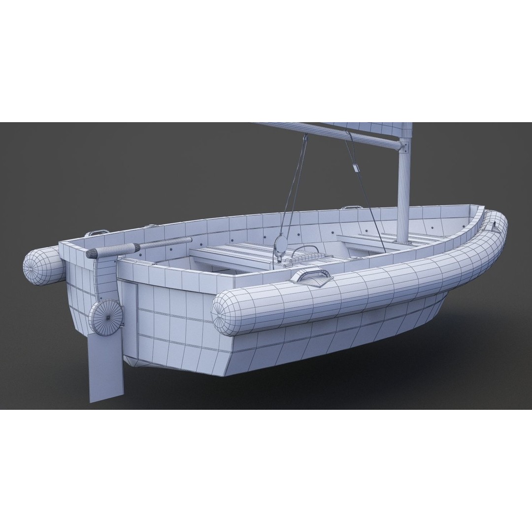 Sail Boat 3D Model – High Poly Watercraft for Animation, FBX, OBJ - View 22