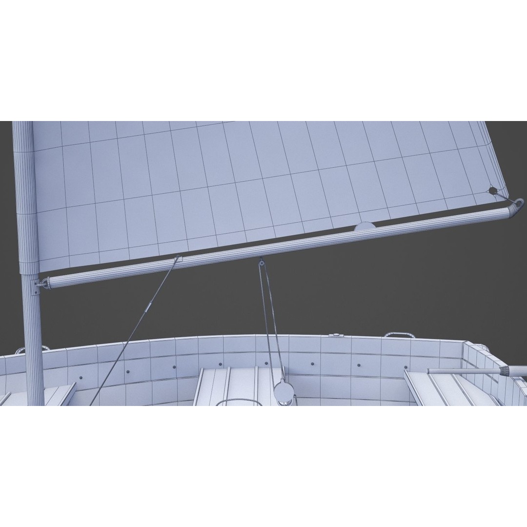 Sail Boat 3D Model – High Poly Watercraft for Animation, FBX, OBJ - View 27