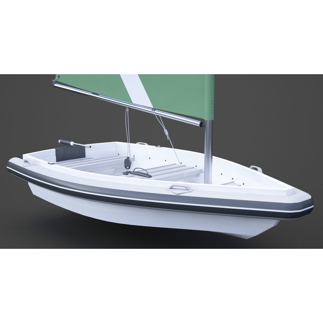 Sail Boat 3D Model – High Poly Watercraft for Animation, FBX, OBJ - View 7