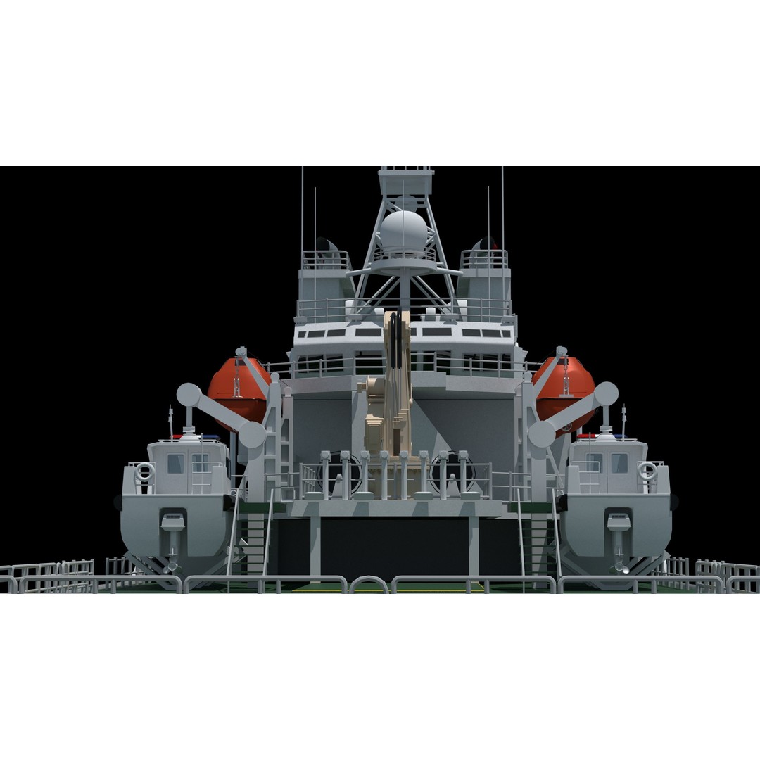 China Coast Guard Ship 1401 3D Model – Military Vessel, FBX, OBJ Formats - View 11
