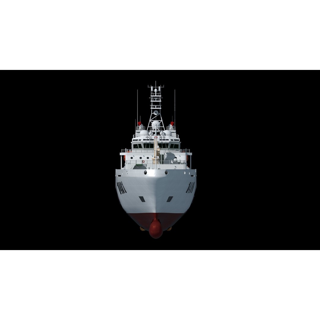 China Coast Guard Ship 1401 3D Model – Military Vessel, FBX, OBJ Formats - View 16