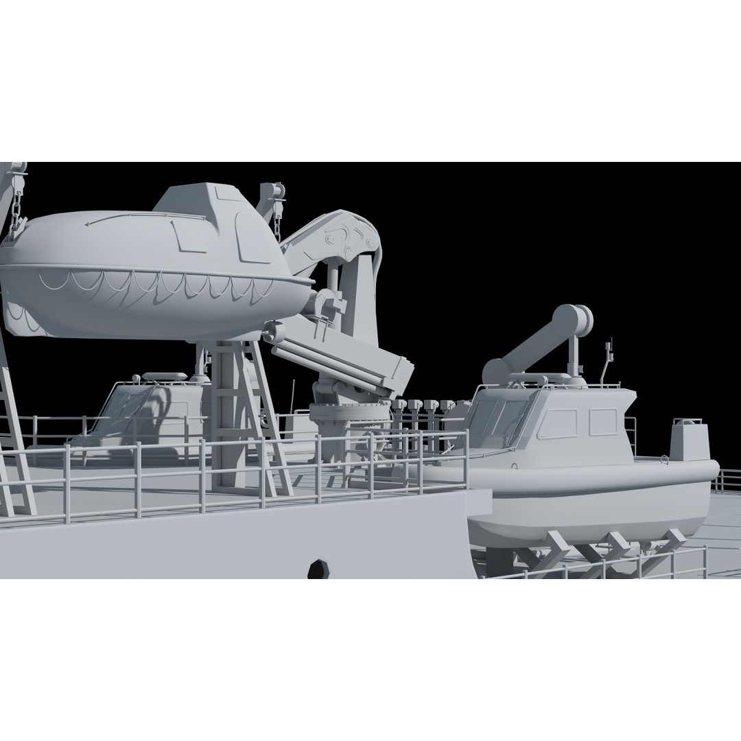 China Coast Guard Ship 1401 3D Model – Military Vessel, FBX, OBJ Formats - View 37