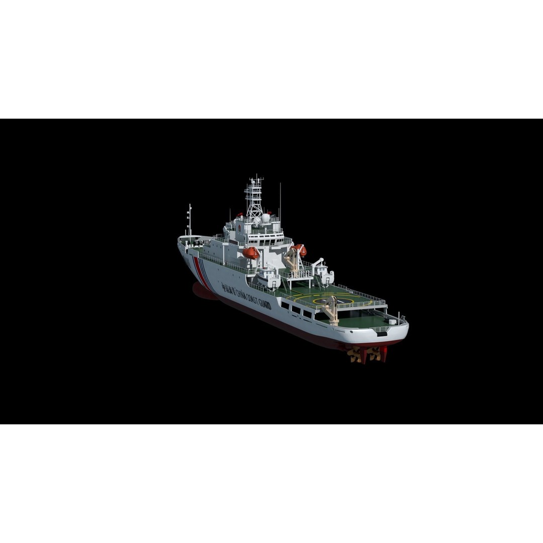 China Coast Guard Ship 1401 3D Model – Military Vessel, FBX, OBJ Formats - View 48