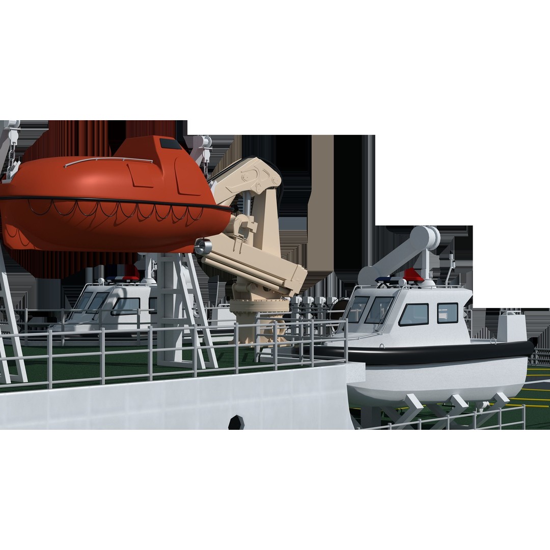 China Coast Guard Ship 1401 3D Model – Military Vessel, FBX, OBJ Formats - View 9