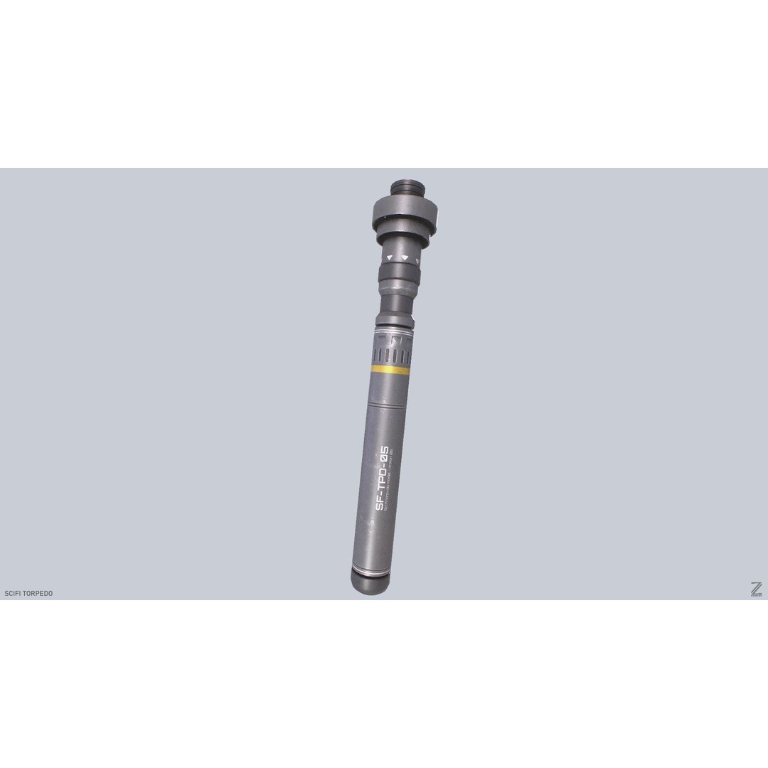 Sci-Fi Torpedo 3D Model – Low Poly PBR Asset, FBX, OBJ - View 3