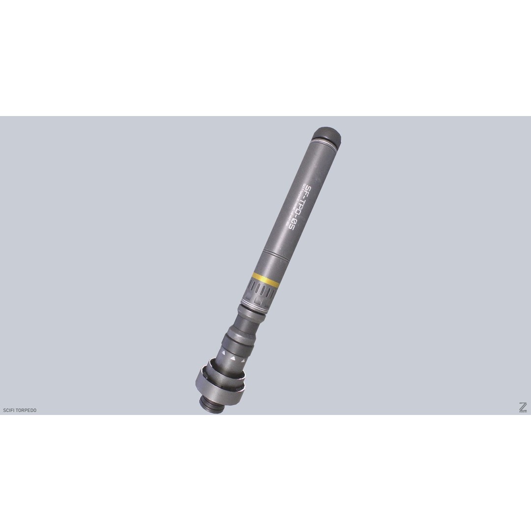 Sci-Fi Torpedo 3D Model – Low Poly PBR Asset, FBX, OBJ - View 6