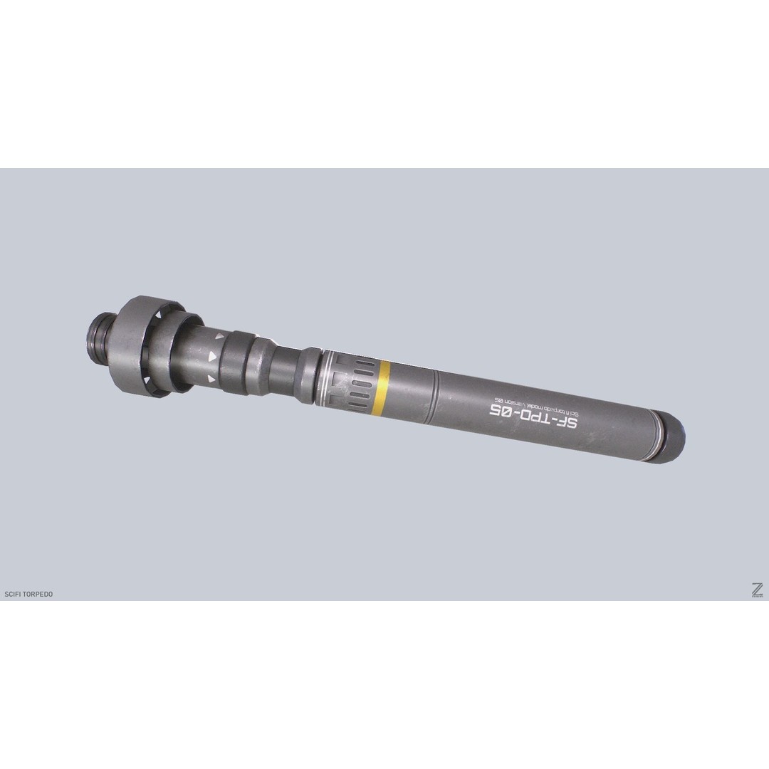 Sci-Fi Torpedo 3D Model – Low Poly PBR Asset, FBX, OBJ - View 8