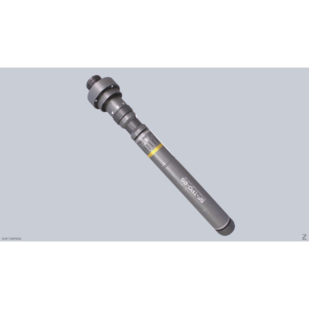 Sci-Fi Torpedo 3D Model – Low Poly PBR Asset, FBX, OBJ - View 9
