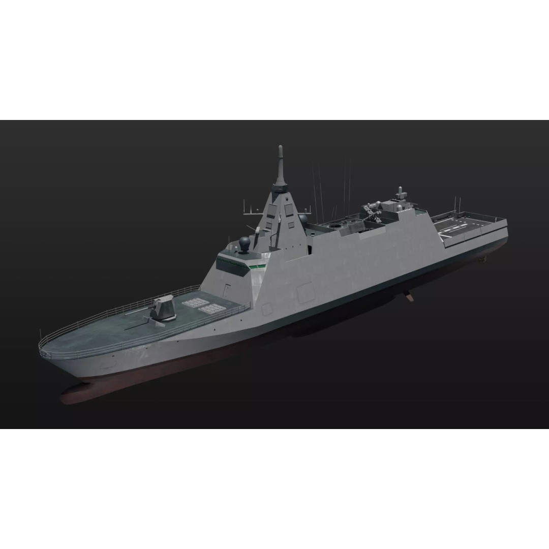 JMSDF Mogami Class Frigate 3D Model – Military Watercraft, Blender - View 2