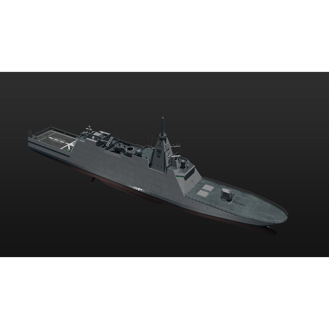 JMSDF Mogami Class Frigate 3D Model – Military Watercraft, Blender - View 6