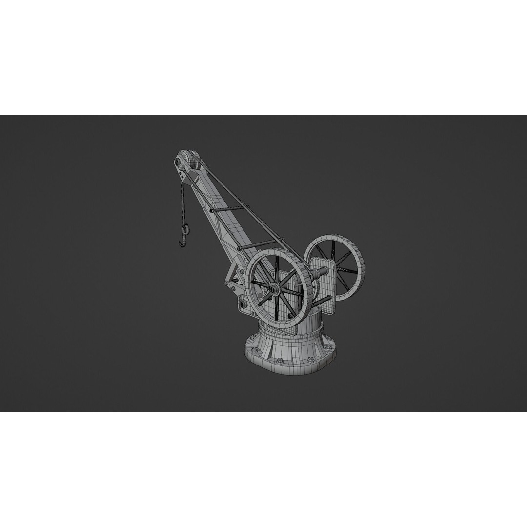 Harbor Crane 3D Model – Low Poly Stylized Industrial Asset, FBX
