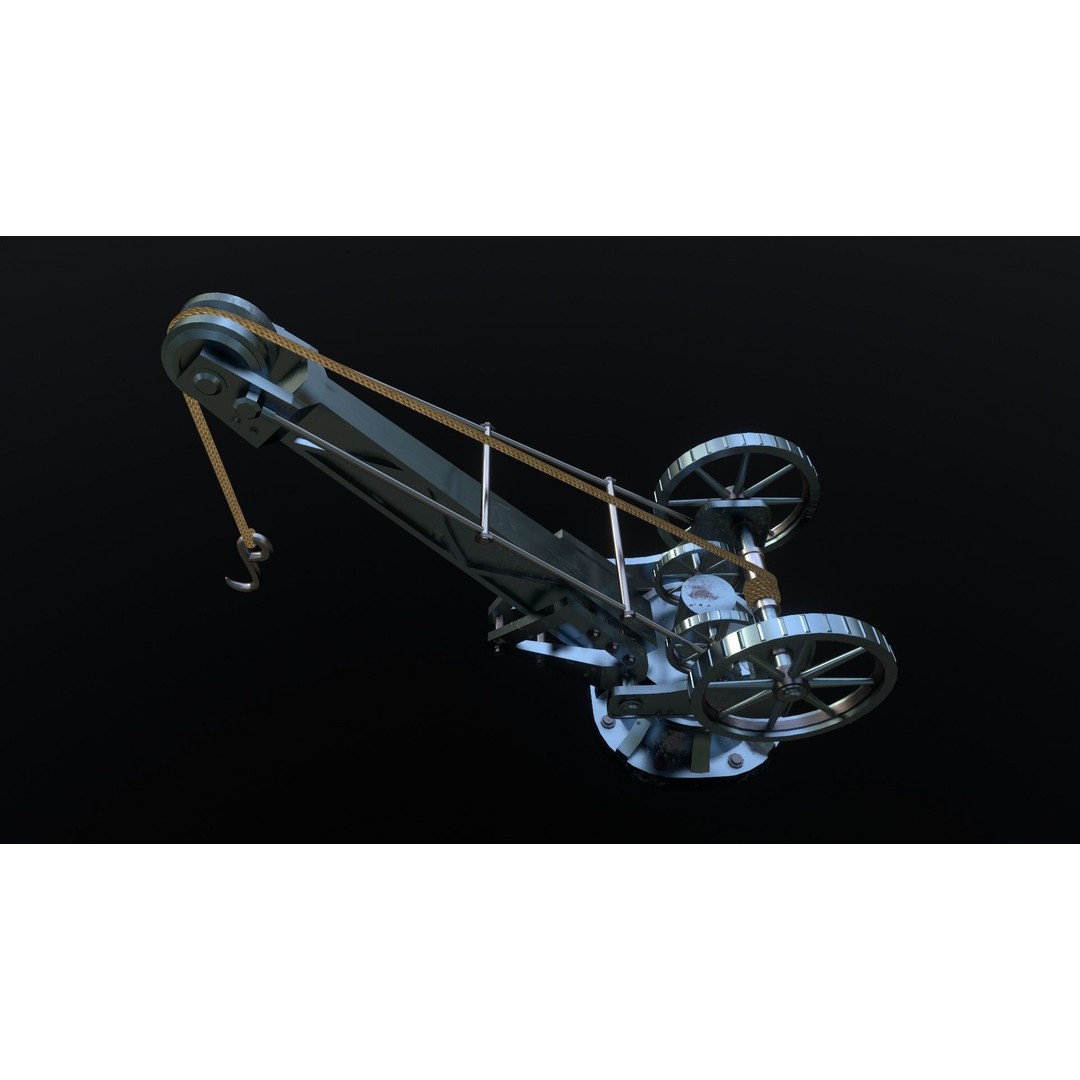 Harbor Crane 3D Model – Low Poly Stylized Industrial Asset, FBX - View 10