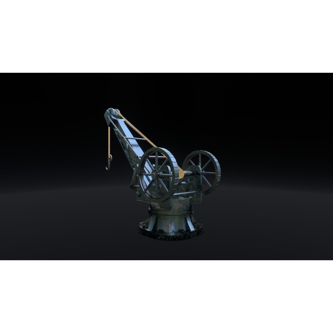 Harbor Crane 3D Model – Low Poly Stylized Industrial Asset, FBX - View 11