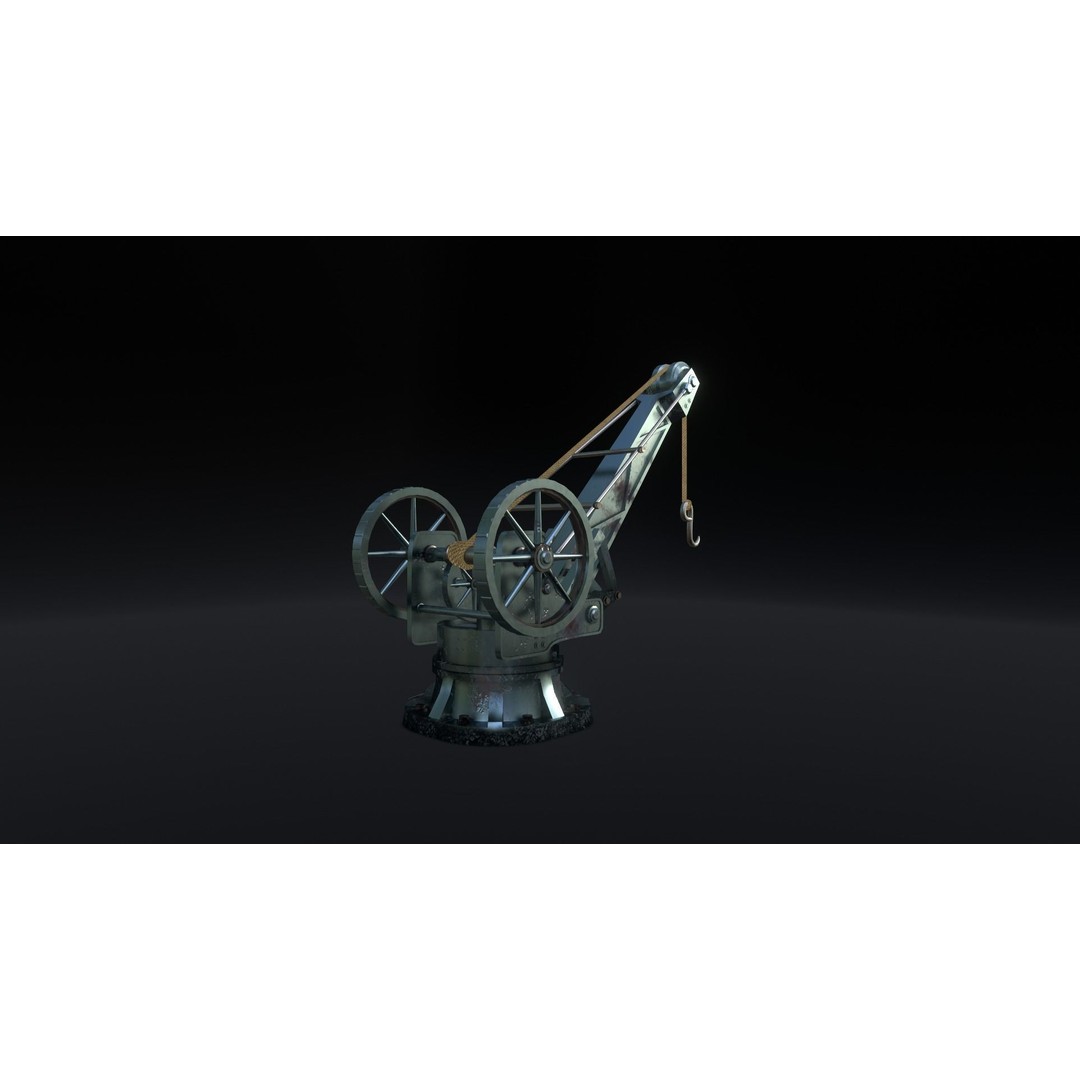 Harbor Crane 3D Model – Low Poly Stylized Industrial Asset, FBX - View 12