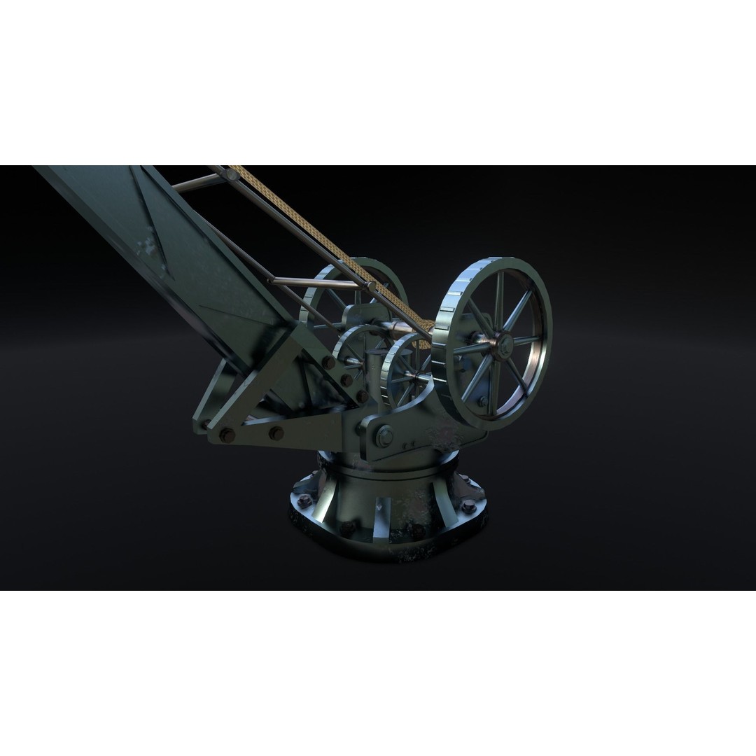 Harbor Crane 3D Model – Low Poly Stylized Industrial Asset, FBX - View 14
