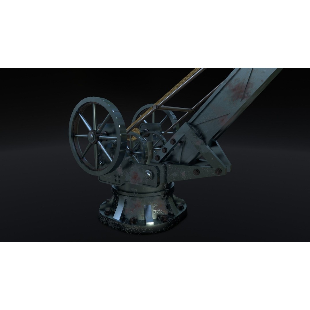 Harbor Crane 3D Model – Low Poly Stylized Industrial Asset, FBX - View 15