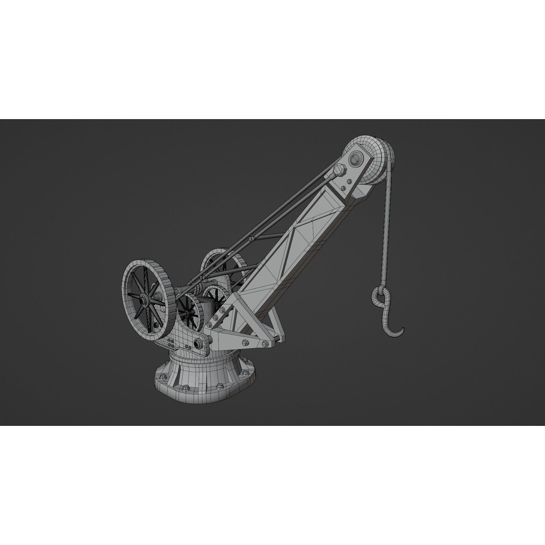 Harbor Crane 3D Model – Low Poly Stylized Industrial Asset, FBX - View 17