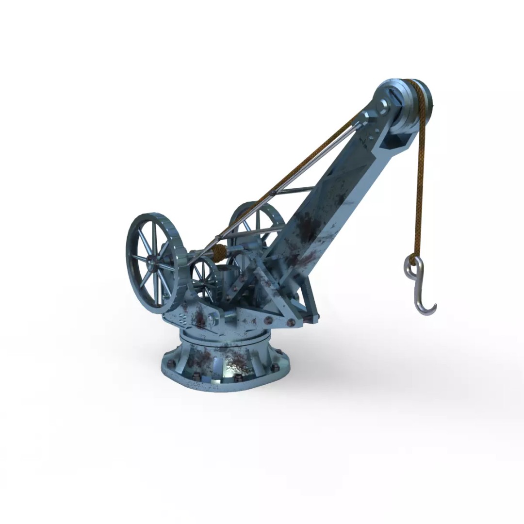 Harbor Crane 3D Model – Low Poly Stylized Industrial Asset, FBX - View 2