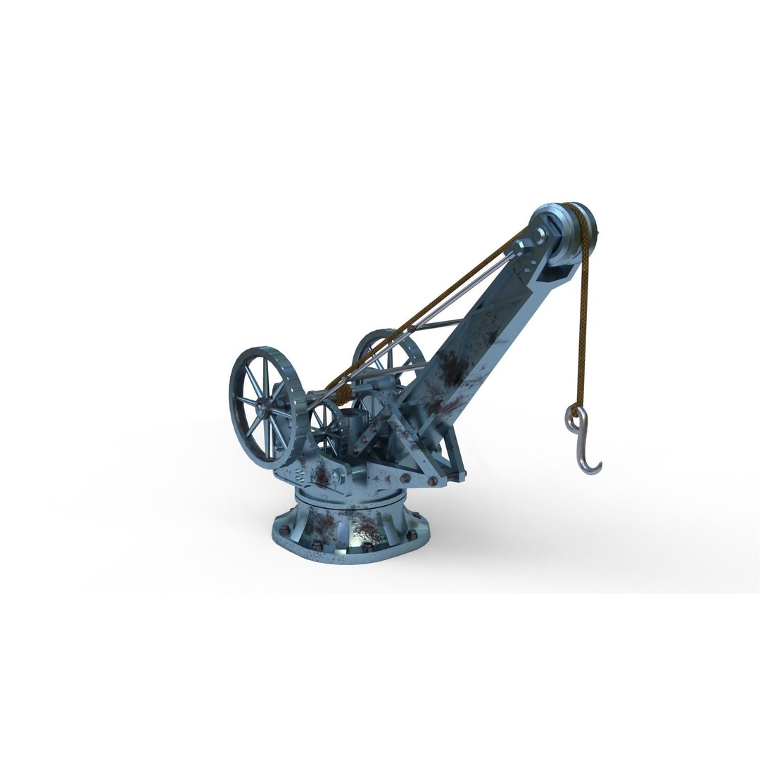 Harbor Crane 3D Model – Low Poly Stylized Industrial Asset, FBX - View 4