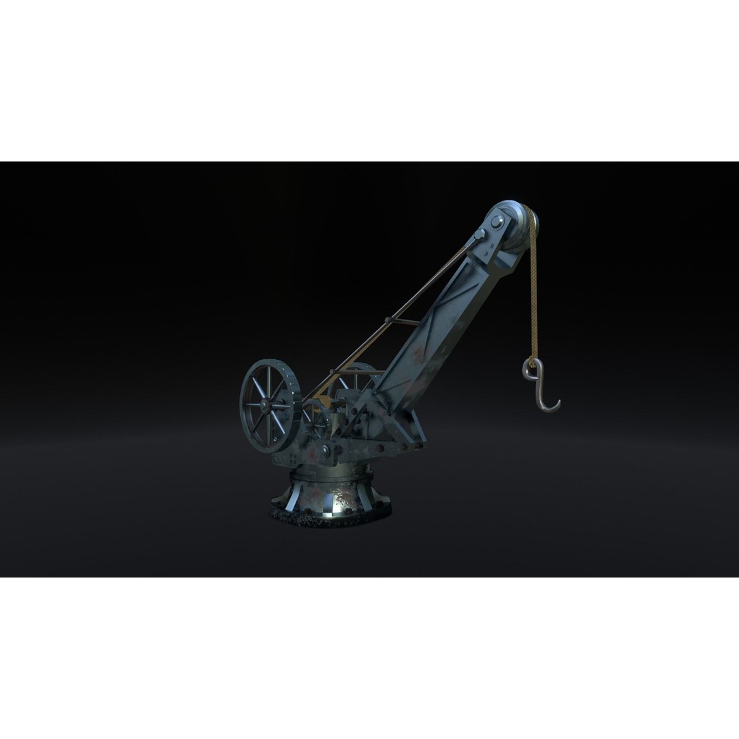 Harbor Crane 3D Model – Low Poly Stylized Industrial Asset, FBX - View 5