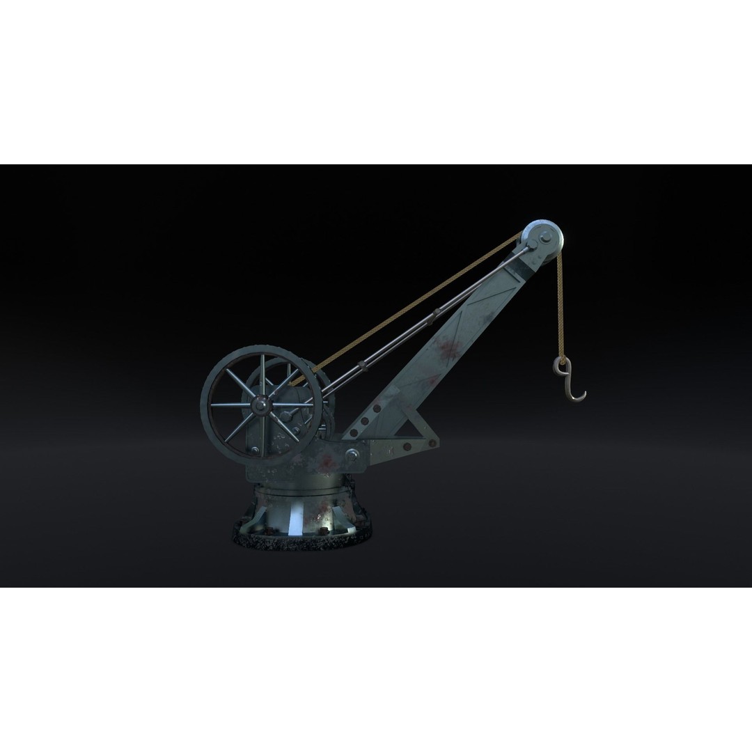 Harbor Crane 3D Model – Low Poly Stylized Industrial Asset, FBX - View 6