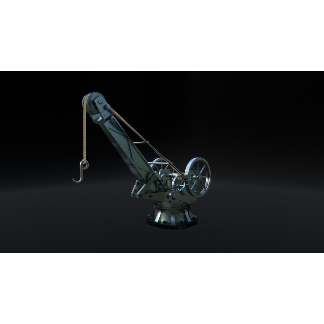 Harbor Crane 3D Model – Low Poly Stylized Industrial Asset, FBX - View 8