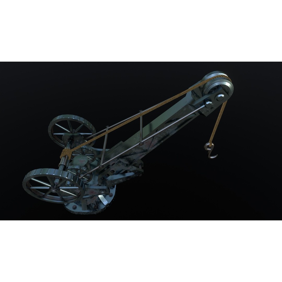 Harbor Crane 3D Model – Low Poly Stylized Industrial Asset, FBX - View 9