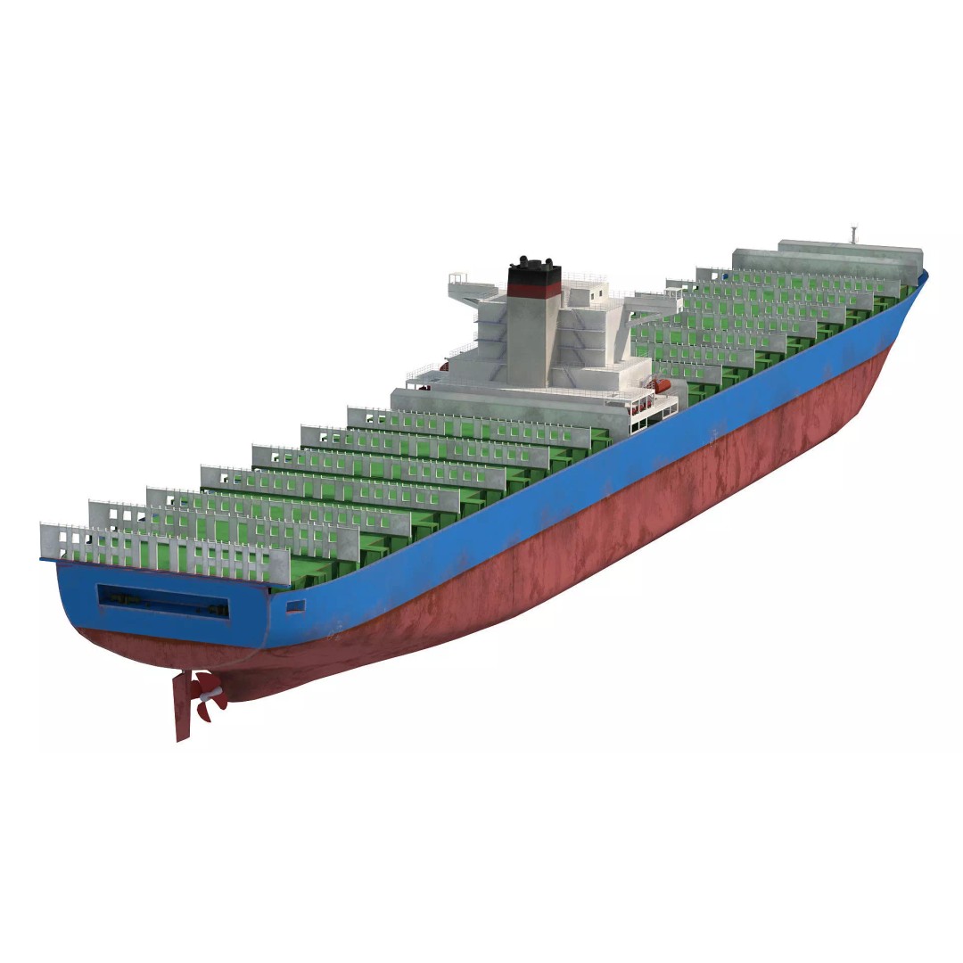 Cargo Ship 3D Model – Low Poly Industrial Vessel, FBX, PBR Textures - View 10