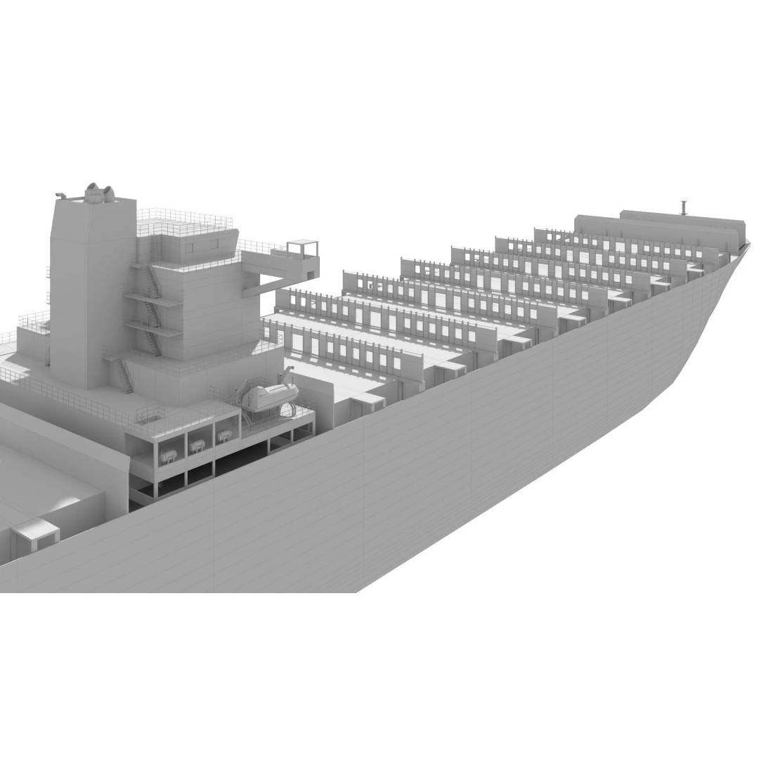 Cargo Ship 3D Model – Low Poly Industrial Vessel, FBX, PBR Textures - View 12