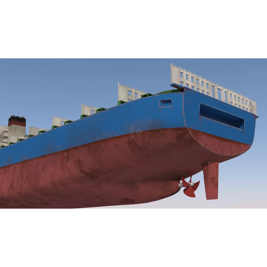 Cargo Ship 3D Model – Low Poly Industrial Vessel, FBX, PBR Textures - View 15