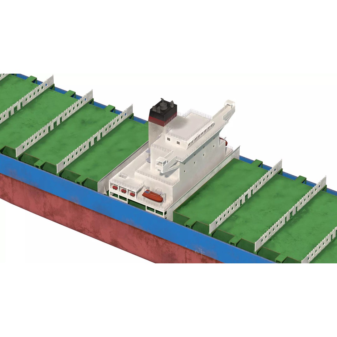 Cargo Ship 3D Model – Low Poly Industrial Vessel, FBX, PBR Textures - View 5