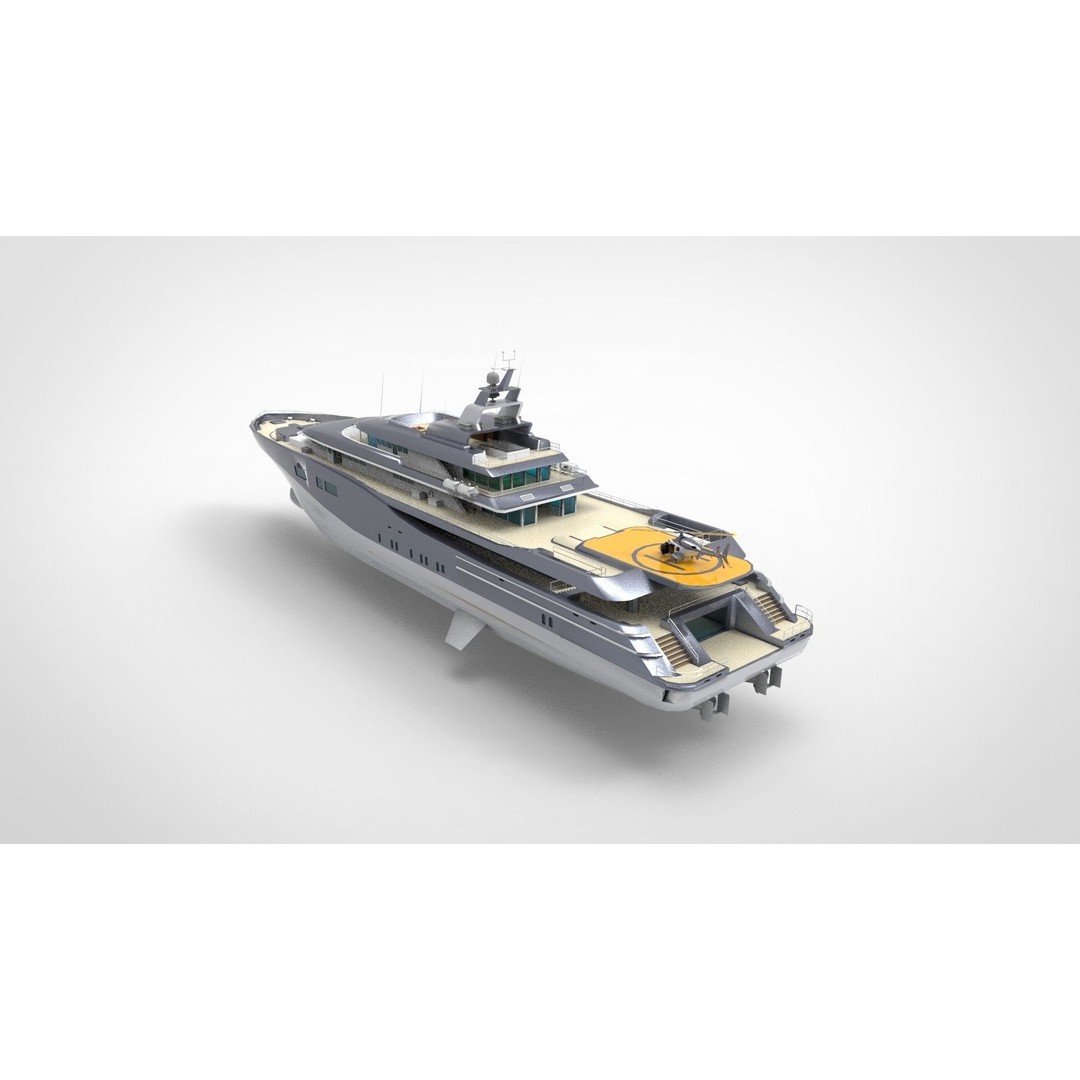 Oceanco Super Yacht 3D Model – Realistic Vessel, PBR Materials, FBX