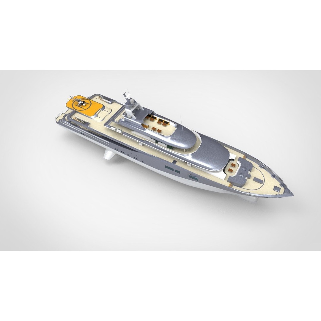 Oceanco Super Yacht 3D Model – Realistic Vessel, PBR Materials, FBX - View 10