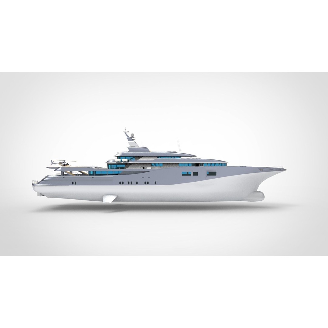 Oceanco Super Yacht 3D Model – Realistic Vessel, PBR Materials, FBX - View 5