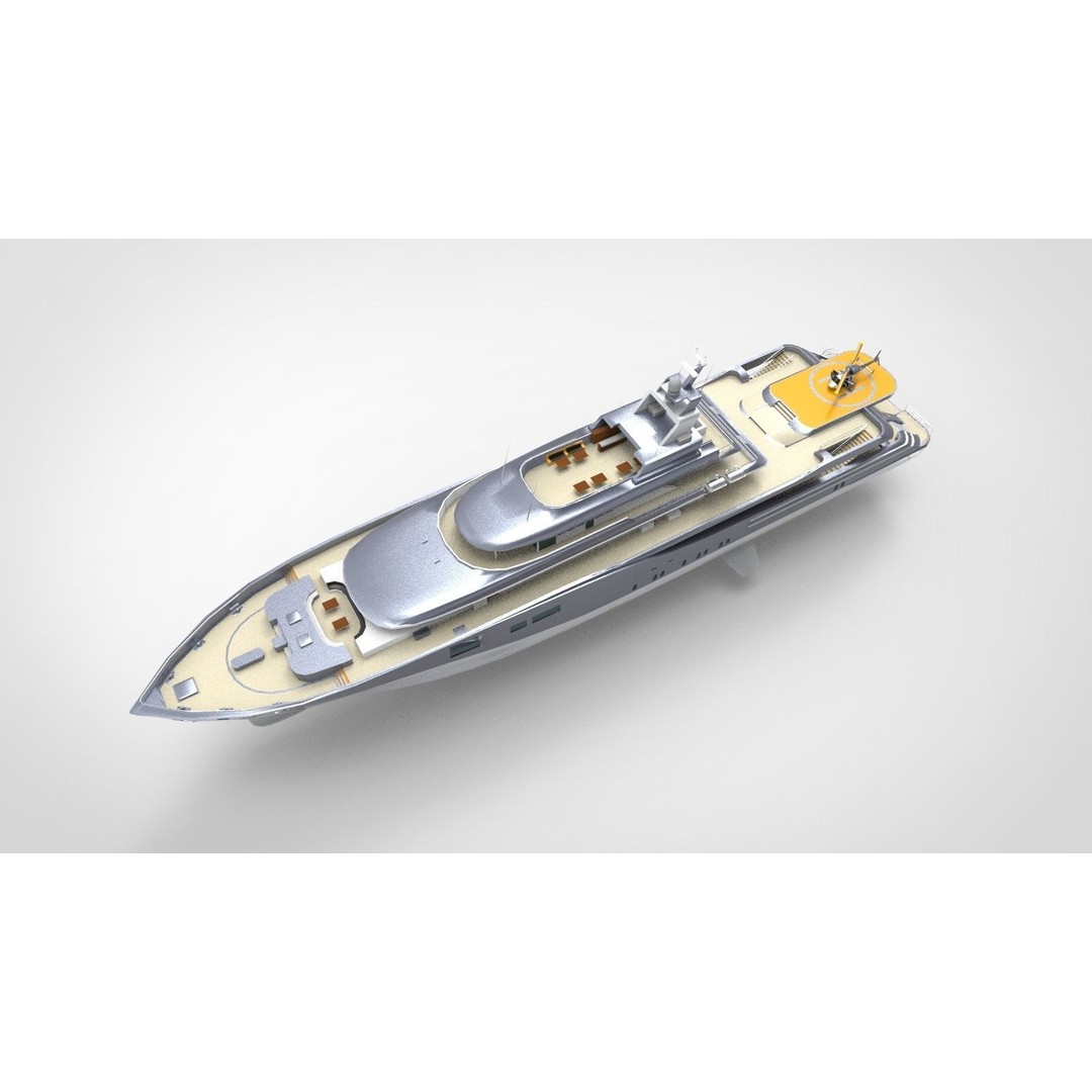 Oceanco Super Yacht 3D Model – Realistic Vessel, PBR Materials, FBX - View 6