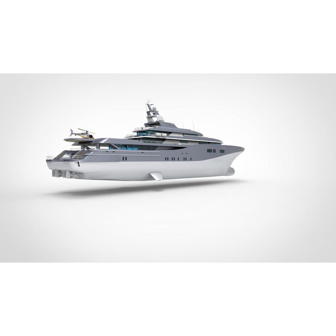 Oceanco Super Yacht 3D Model – Realistic Vessel, PBR Materials, FBX - View 7