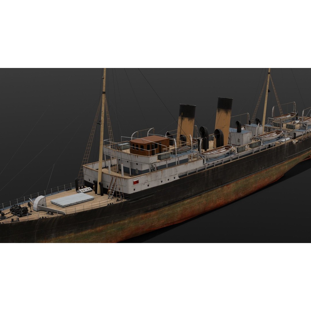 Ship Rebuilt 3D Model – Low Poly Industrial Asset, FBX - View 11