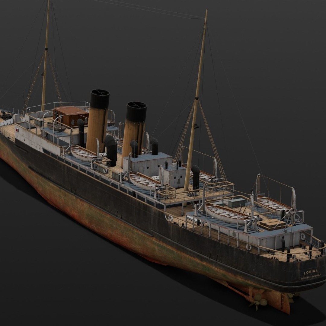 Ship Rebuilt 3D Model – Low Poly Industrial Asset, FBX - View 12