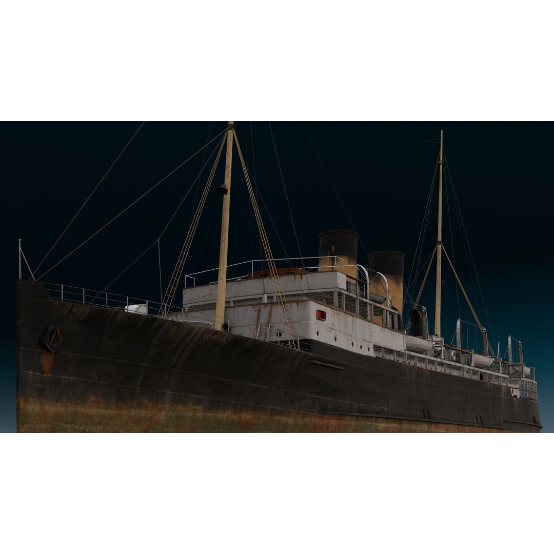 Ship Rebuilt 3D Model – Low Poly Industrial Asset, FBX - View 15