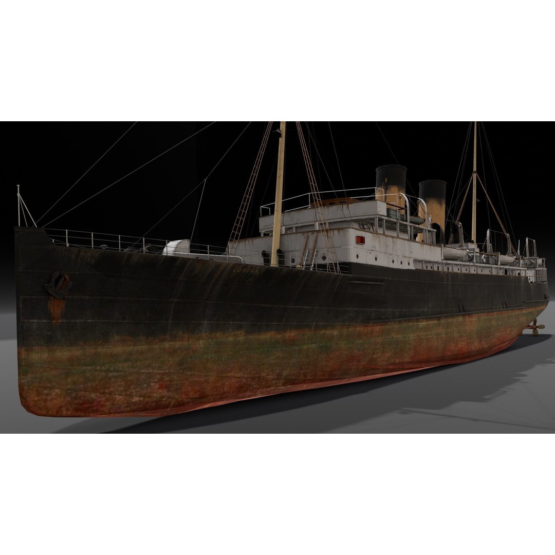 Ship Rebuilt 3D Model – Low Poly Industrial Asset, FBX - View 16