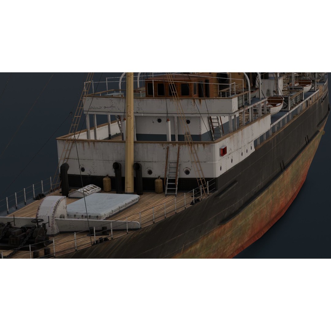 Ship Rebuilt 3D Model – Low Poly Industrial Asset, FBX - View 19