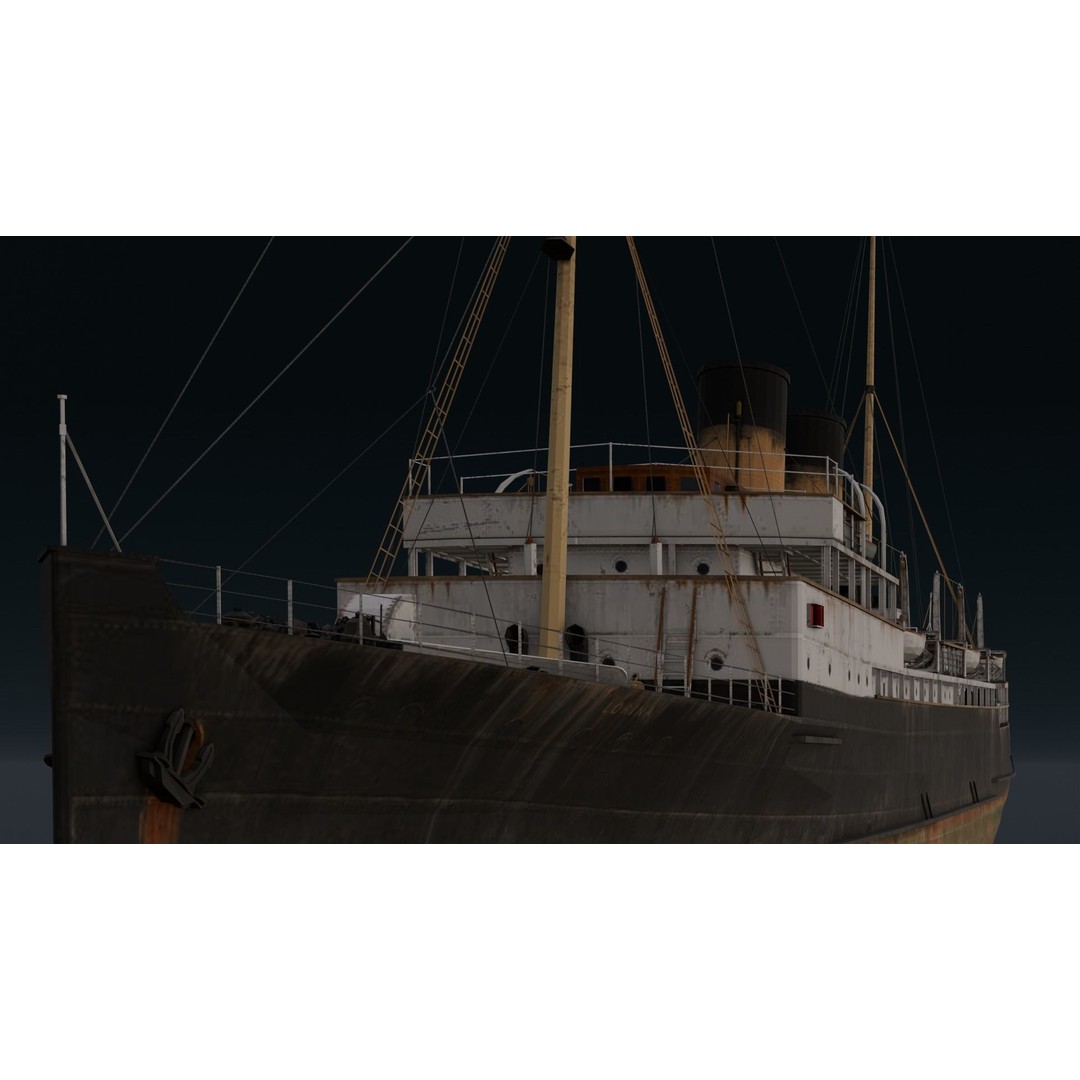 Ship Rebuilt 3D Model – Low Poly Industrial Asset, FBX - View 20