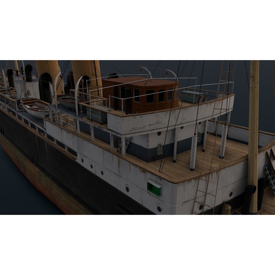 Ship Rebuilt 3D Model – Low Poly Industrial Asset, FBX - View 21