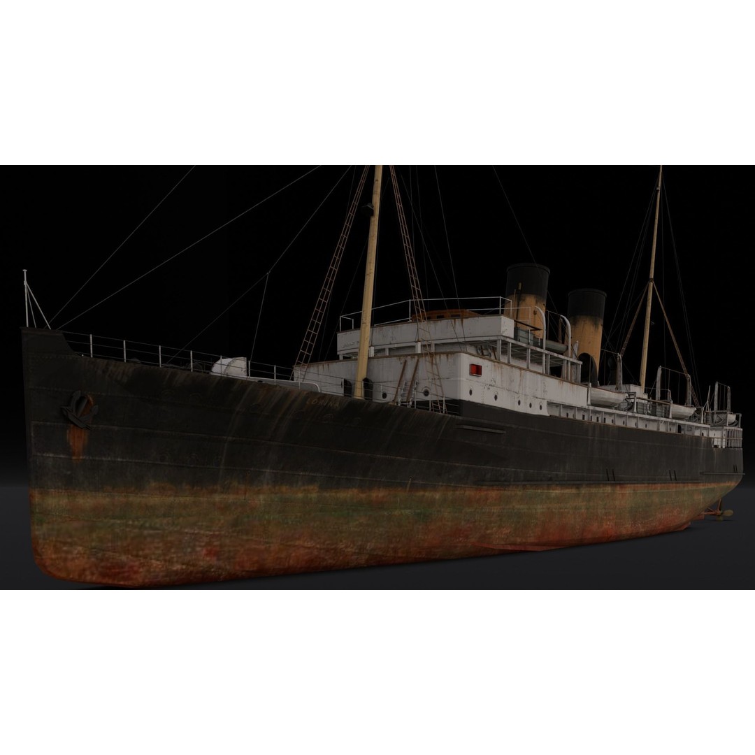 Ship Rebuilt 3D Model – Low Poly Industrial Asset, FBX - View 6