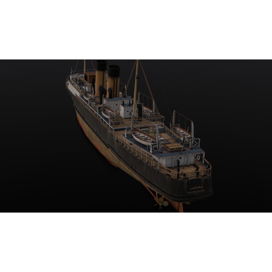 Ship Rebuilt 3D Model – Low Poly Industrial Asset, FBX - View 7