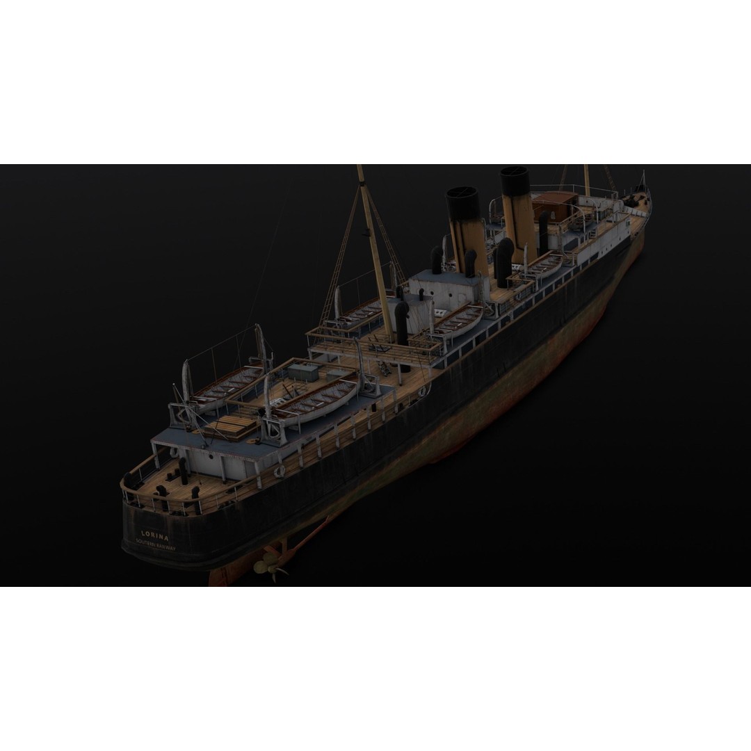 Ship Rebuilt 3D Model – Low Poly Industrial Asset, FBX - View 8